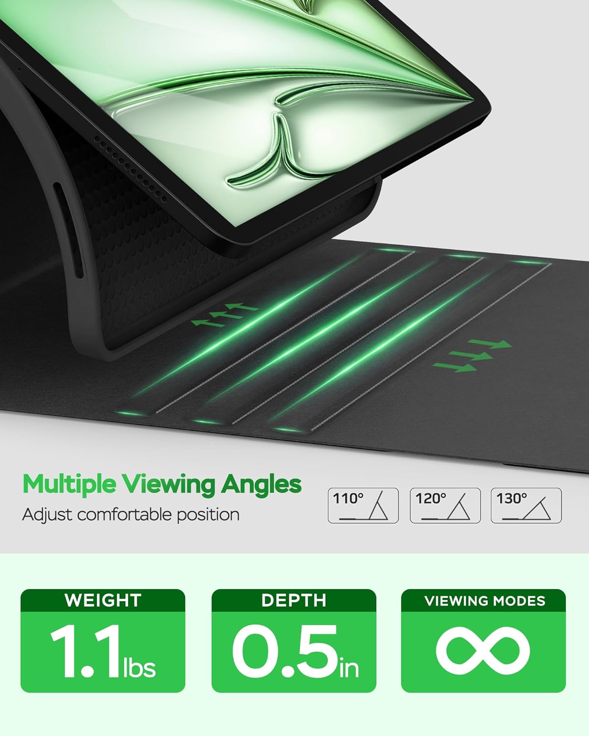 Keyboard Case for iPad Pro 12.9 inch (4th,5th, 6th Generation) & New Air 13 inch M2 /M3 (NOT FOR 13 PRO M4) - Wireless Detachable Keyboard- Pencil Holder, with Auto Sleep/Wake Function, Black