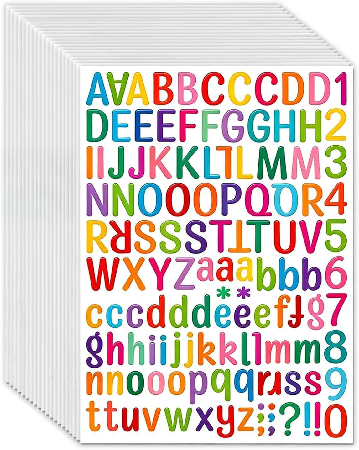 2268Pcs 18 Sheets Vinyl Letter Stickers,1 Inch Self Adhesive Craft Letters