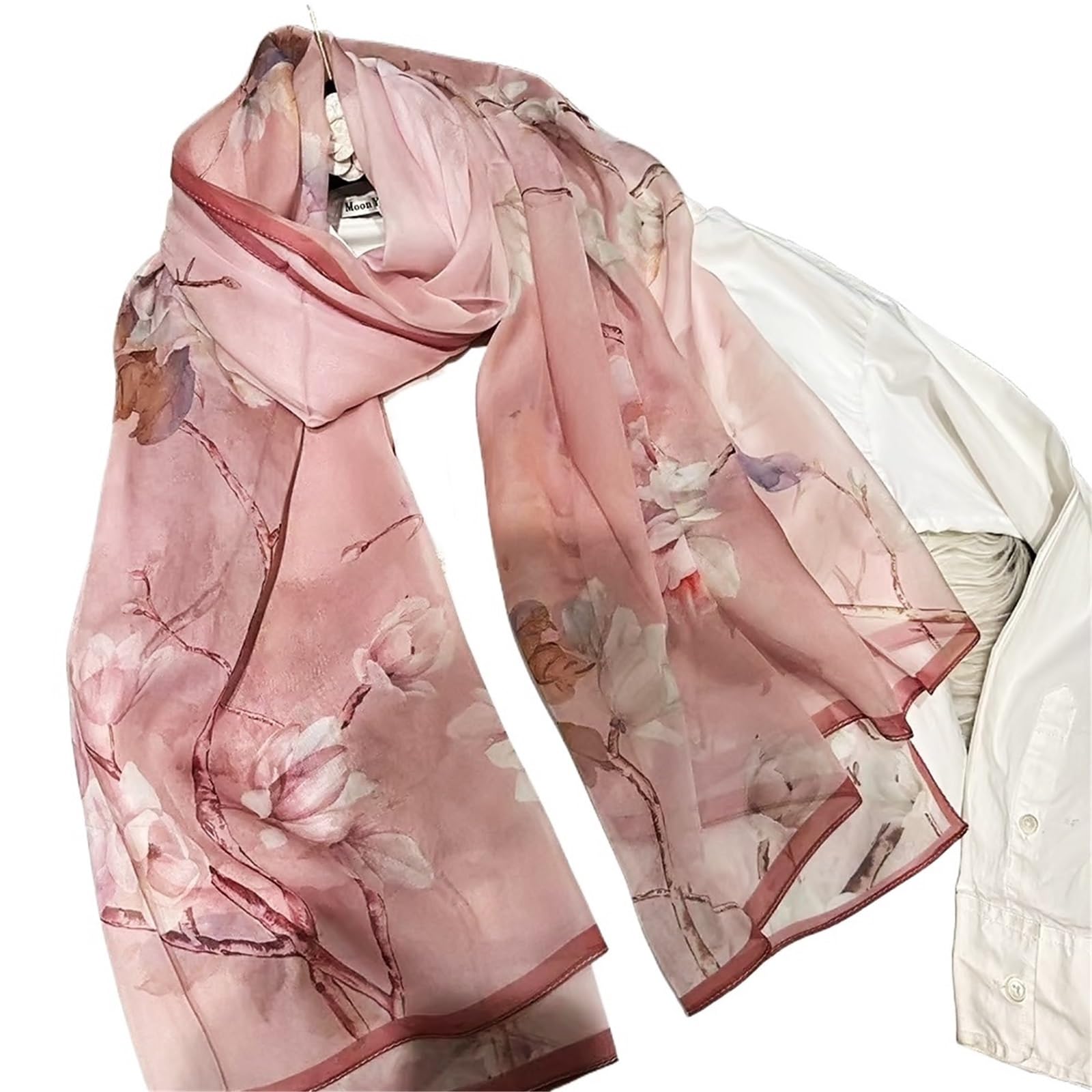Primaverile Grande Leggera Sciarpa di seta Donna Moda disegno floreale Sciarpe lunghe Avvolge da spiaggia in chiffon estivo Avvolgere 180 * 110 cm