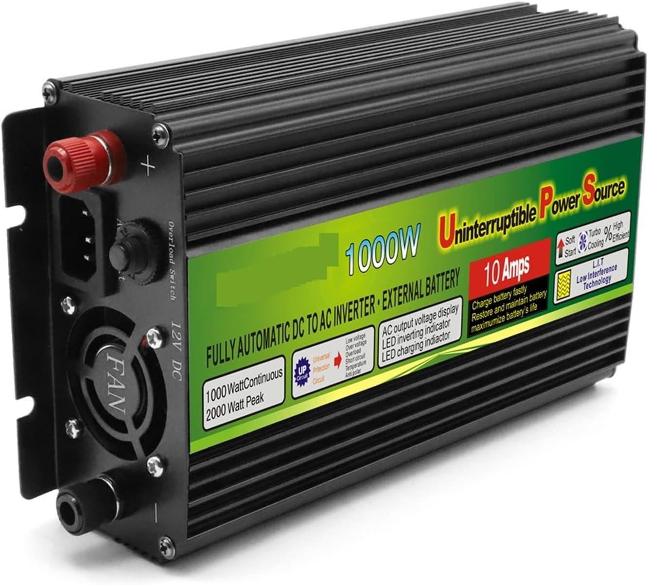 Power 800W, 1000W, 2000W UPS Inverter, Corrected sine Wave, DC 12V, AC 220V/230V, 50Hz/60Hz, car Charging Inverter(1000W 500W)