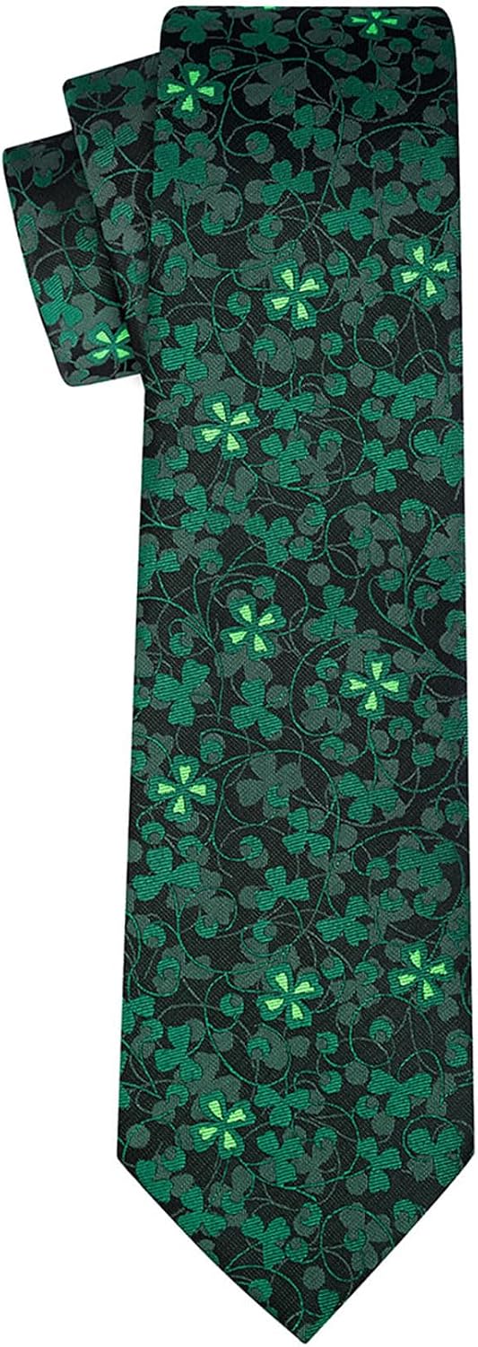 KissTies 58'' & 63'' Shamrock Tie Mens Clover Necktie St. Patrick's Day Ties