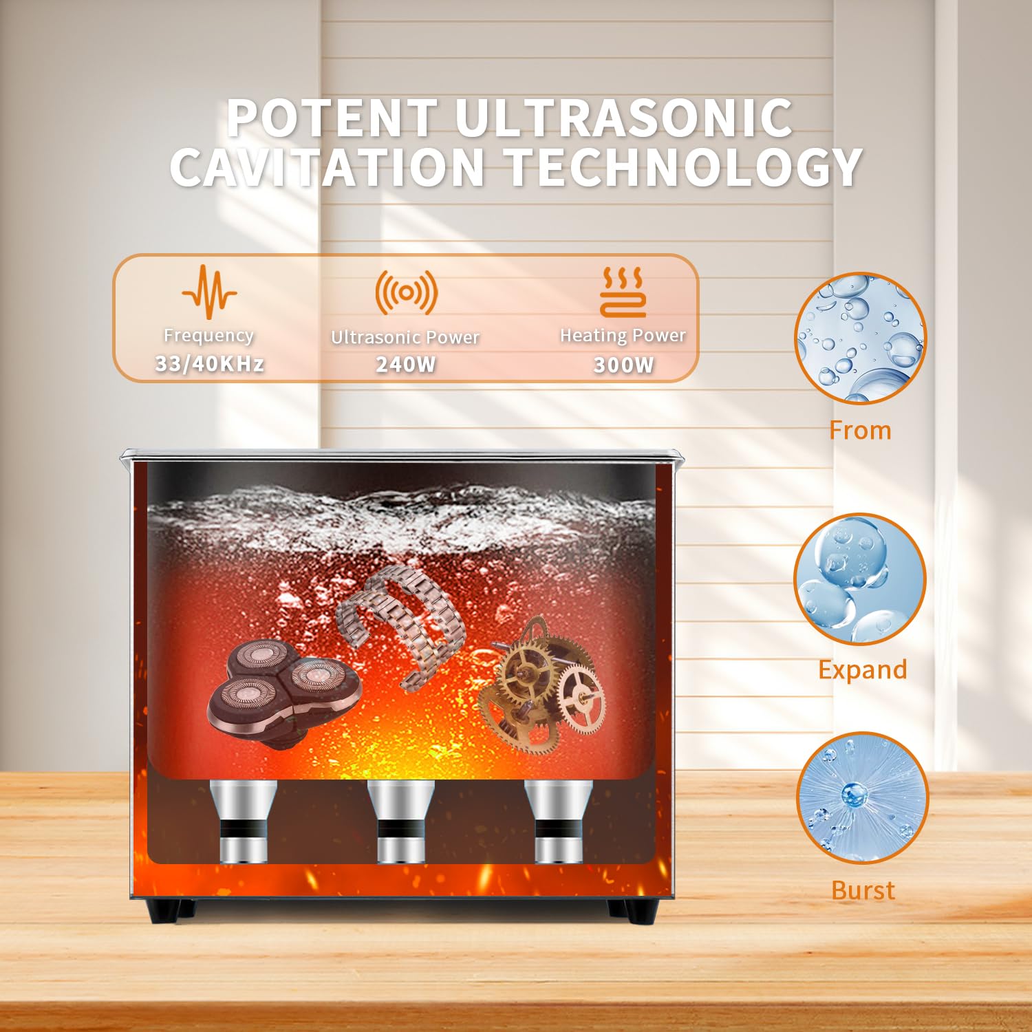 Ultrasonic Cleaner,10L 240W Touch Screen Control Ultrasonic Cleaning Machine with Timer&Heater,Sonic Cleaner for Carburetors,Parts,Chain Cleaning (Including Baskets)