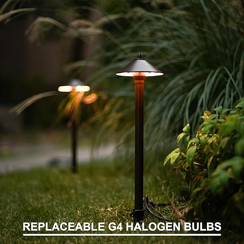 Miniatura 7 de GOODSMANN Kit de iluminación de paisaje de transformador de bajo voltaje y luz de inundación de bajo voltaje de 10 piezas con espiga de metal y