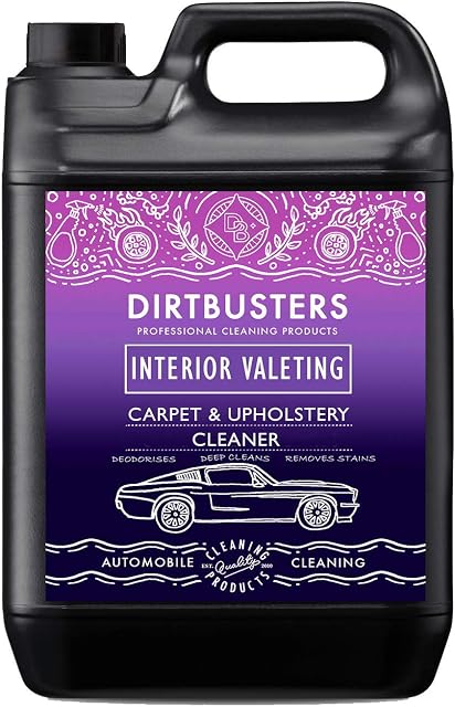 Dirtbusters Car Upholstery Carpet Cleaner Shampoo Solution For Interior Valeting, Clean, Remove Stain & Deodorise With Reactivating Odour Treatment (5L)