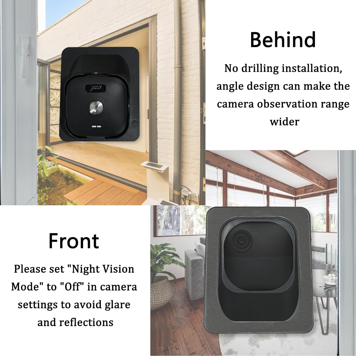 TEKCAM Window Mount Compitable with Blink Outdoor 4 (4th Gen) Security Camera, Glass Window Adhesive Mounting Bracket Holder for Outside Security Monitoring, No Drilling, Direction 20 Degree Downward image 3