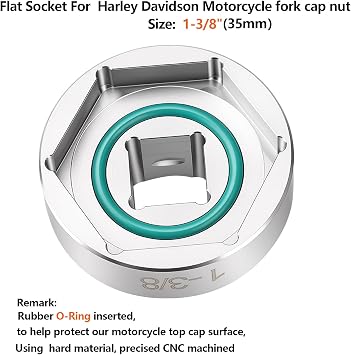 Fork Cap Nut Socket 1-3/8 Hex for Harley Sportster Big Twin Motorcycle (1-3/8 Inch Socket)