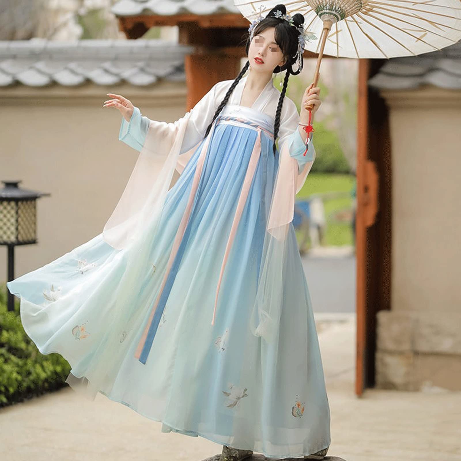 Kobiety ChińSki Tradycyjny StarożYtny Hanfu KsiężNiczka Taniec Ludowy Odzież Dla DorosłYch Przebranie Na Karnawał! (Color : B, Size : M=156-161cm)