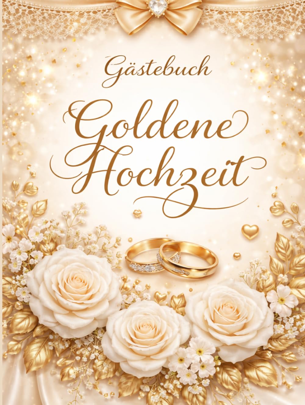 Gästebuch Goldene Hochzeit: 50 Jahre Liebe – Edles Hardcover für einen unvergesslichen Meilenstein: Luxuriöses Blanko-Album für Glückwünsche, Fotos & ... | 100 weiße Seiten | Großformat 21 x 28 cm