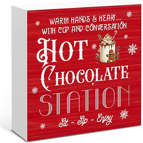 Miniatura 19 de Decoración retro de Navidad, letrero de madera de Tis the Season, decoración de casa de campo de Navidad para escritorio, estante de mesa de 5 x 5