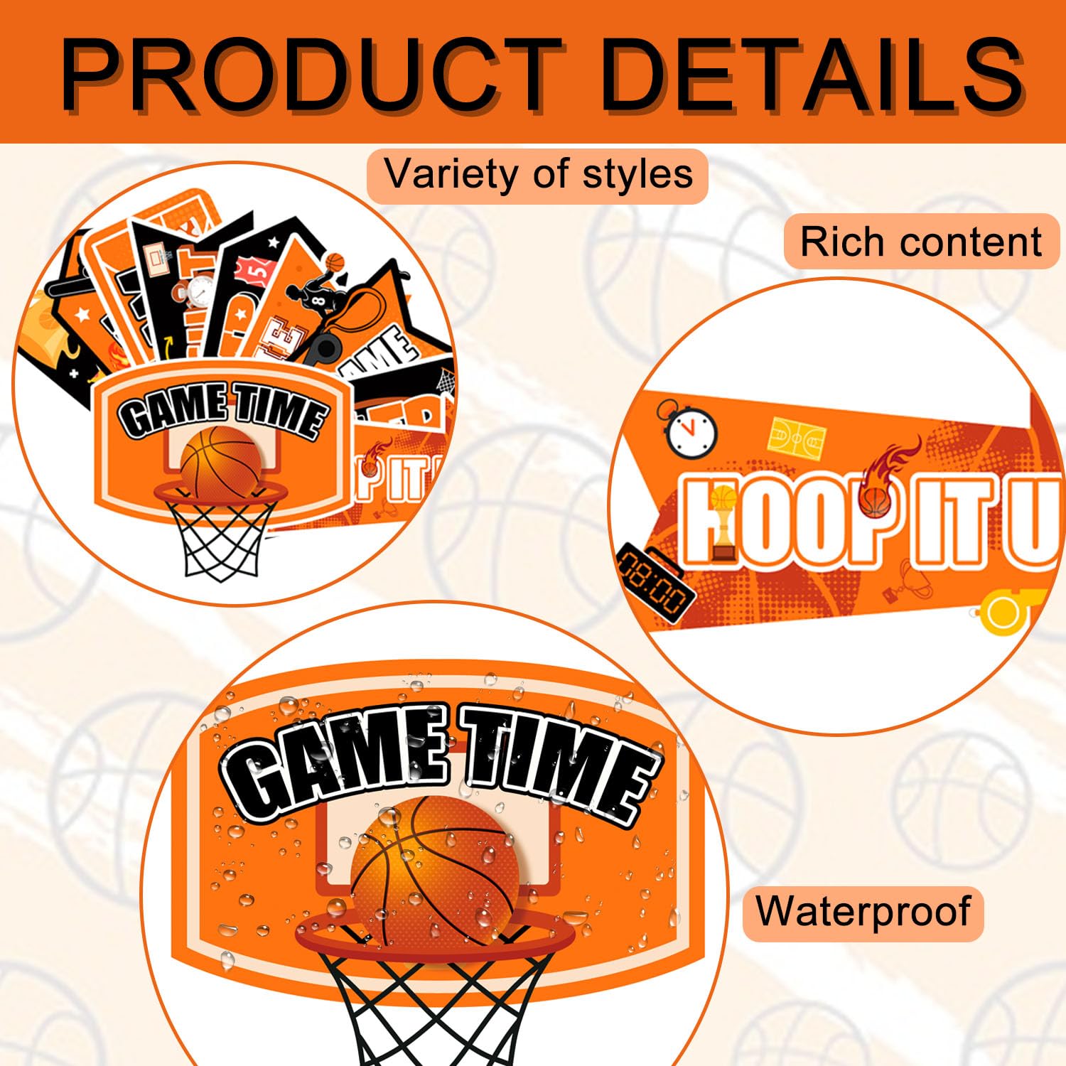 Décoration d'Anniversaire Basketball, 20 Pcs Panneau de Décorations de Fête de Basket-Ball pour Décorations de Fête D'anniversaire sur le Thème du Basket-Ball