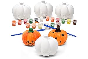 Gift Boutique Thanksgiving Ceramic Pumpkins Figurines Paint Craft Kit - Set of...