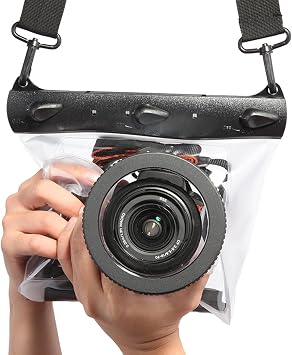 Camera Housing, Full Sealed Anti Shock, 20m Underwater Dry Bag, Pouch Diving Case for DSLR Cameras Black