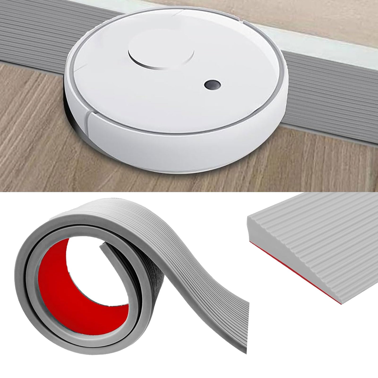 Rampe de seuil de porte pour poussette et robot aspirateur chez soi