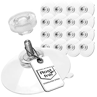 com-four® 16x Saugnapf Ø 40 mm, M4 Gewinde Saugnäpfe, Profi Befestigungssystem für Glas Fliesen Metall, transparenter Gummi Saugnapf mit Rändelmutter, Saugnapf Befestigung ohne Bohren