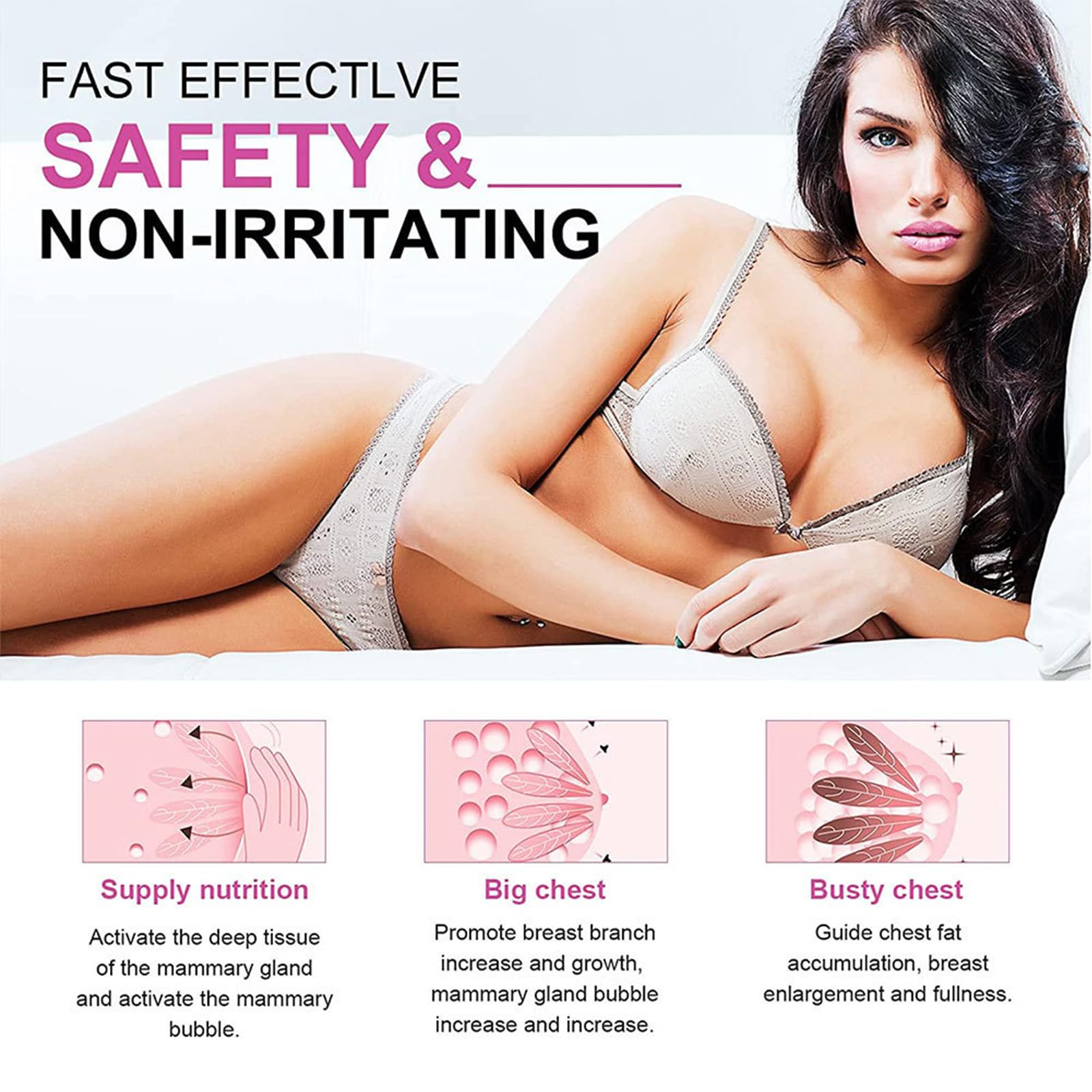 09 Crème d'amélioration de la Poitrine, 40g Crème Augmentante et Hydratante pour la Poitrine, Crème Raffermissante Et Lifting Pour Les Seins Crème De Massage Du Sein Crème