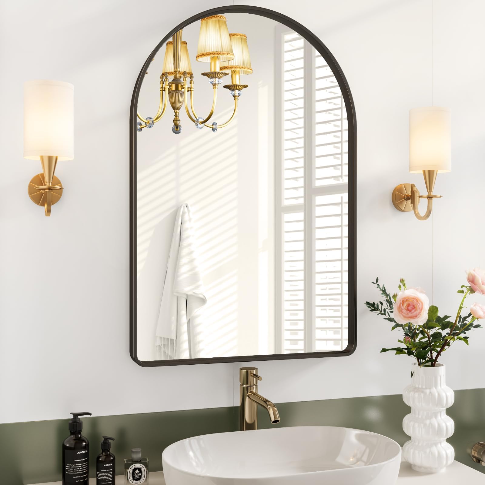 Amazon.com: Suidia 22"" x 30"" Oval Bathroom Mirror, White Oval Mirror ...