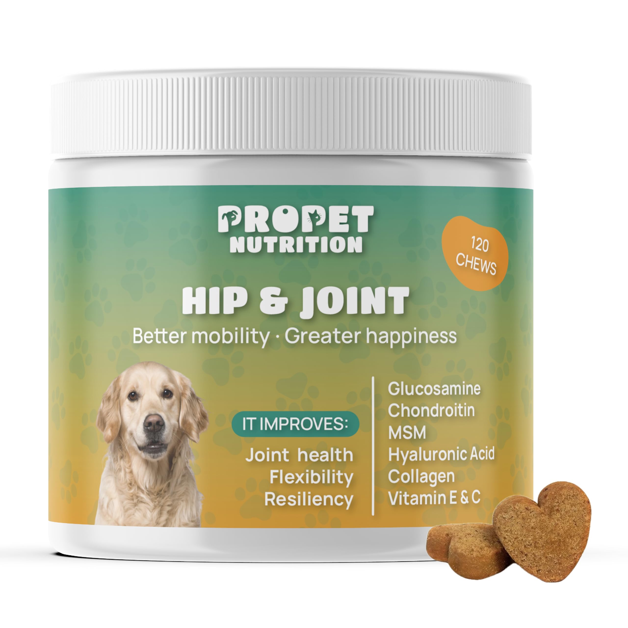 Joint Supplement for Dogs with Glucosamine, Chondroitin, Vitamins, Hyaluronic Acid and MSM. Anti Inflammatory. Supports Joint Structure & Maintains Mobility Adult/Senior/Junior Dogs