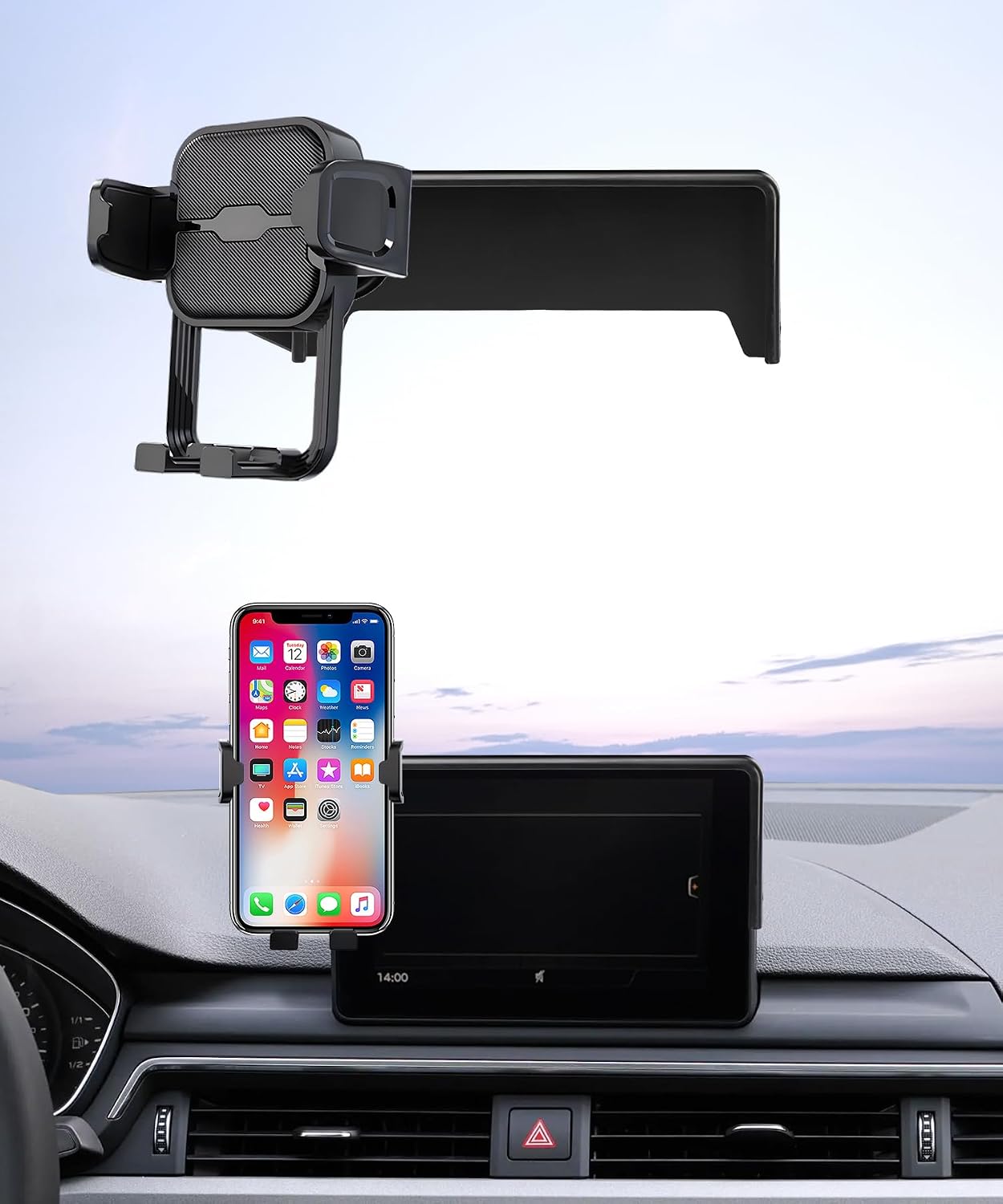Car Phone Holder for Audi Q5 2018-2020 / A5 2018-2019 / A4/S4 2017-2019, 7" Screen Fixed Clip, Auto Accessories Navigation Bracket, Interior Decoration Mobile Phone Mount, 360° Rotation