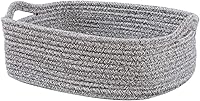 CIKI HOME Woven Cotton Rope Storage Basket - Cube Organizer for Baby Nursery, Closet Towels, Pet Toys (14.5x11x5 Inch)