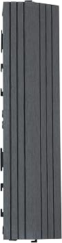 ديكو رمادي 1 قطعة مركب الخشب البلاستيك التزيين المتشابكة بلاط حافة مستقيمة مع تأثير Woodgrain 30 سم &times; 7 سم