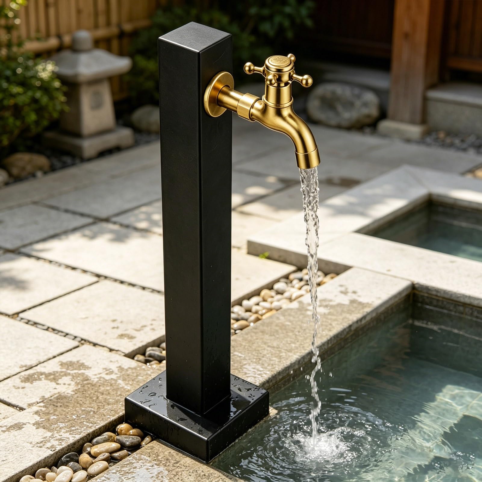 Gaommini Style 2 Outdoor Water Column Vertical Garden Water Tap 304 Stainless Steel Yard Hydrant Antifreeze Faucet Water Fountain Hydration Source For Farm Backyard(,Height: 95Cm/37.4In)