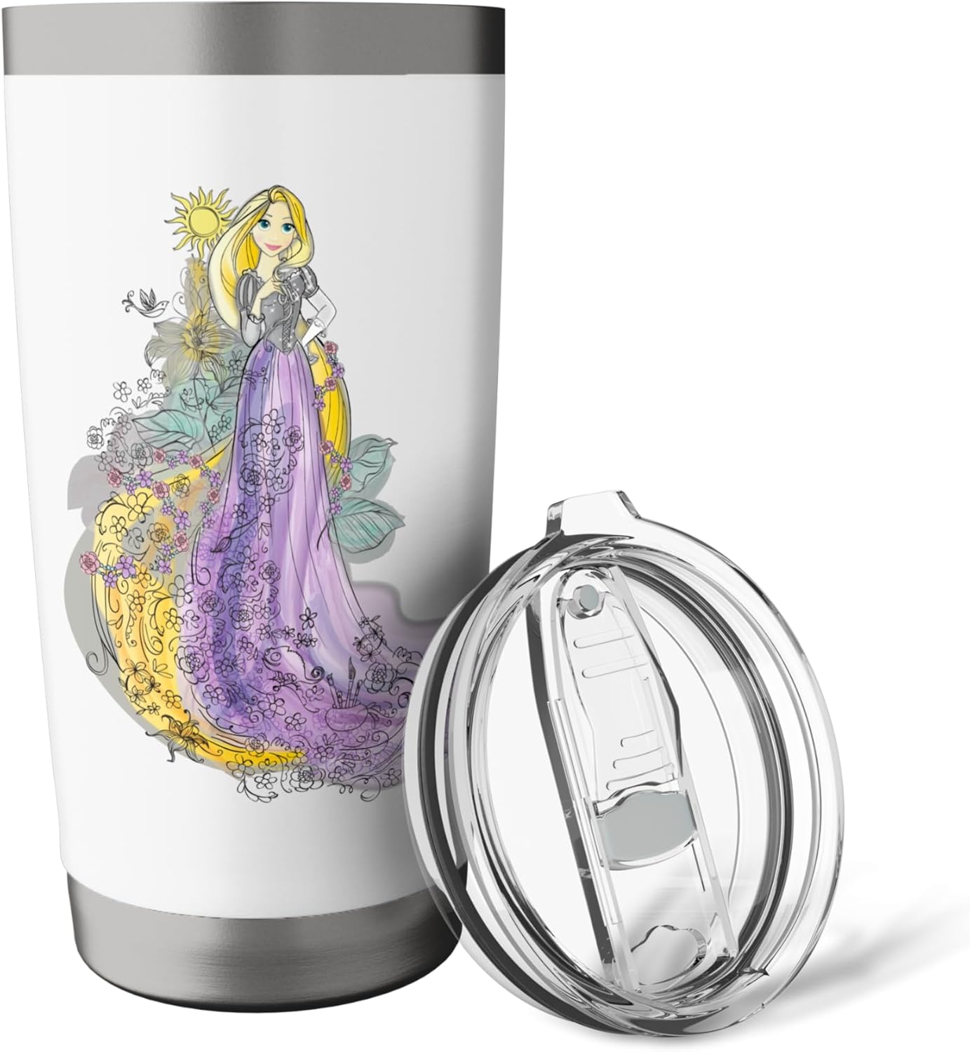 Disney Rapunzel Watercolor Stainless Steel Insulated Tumbler - Image 5