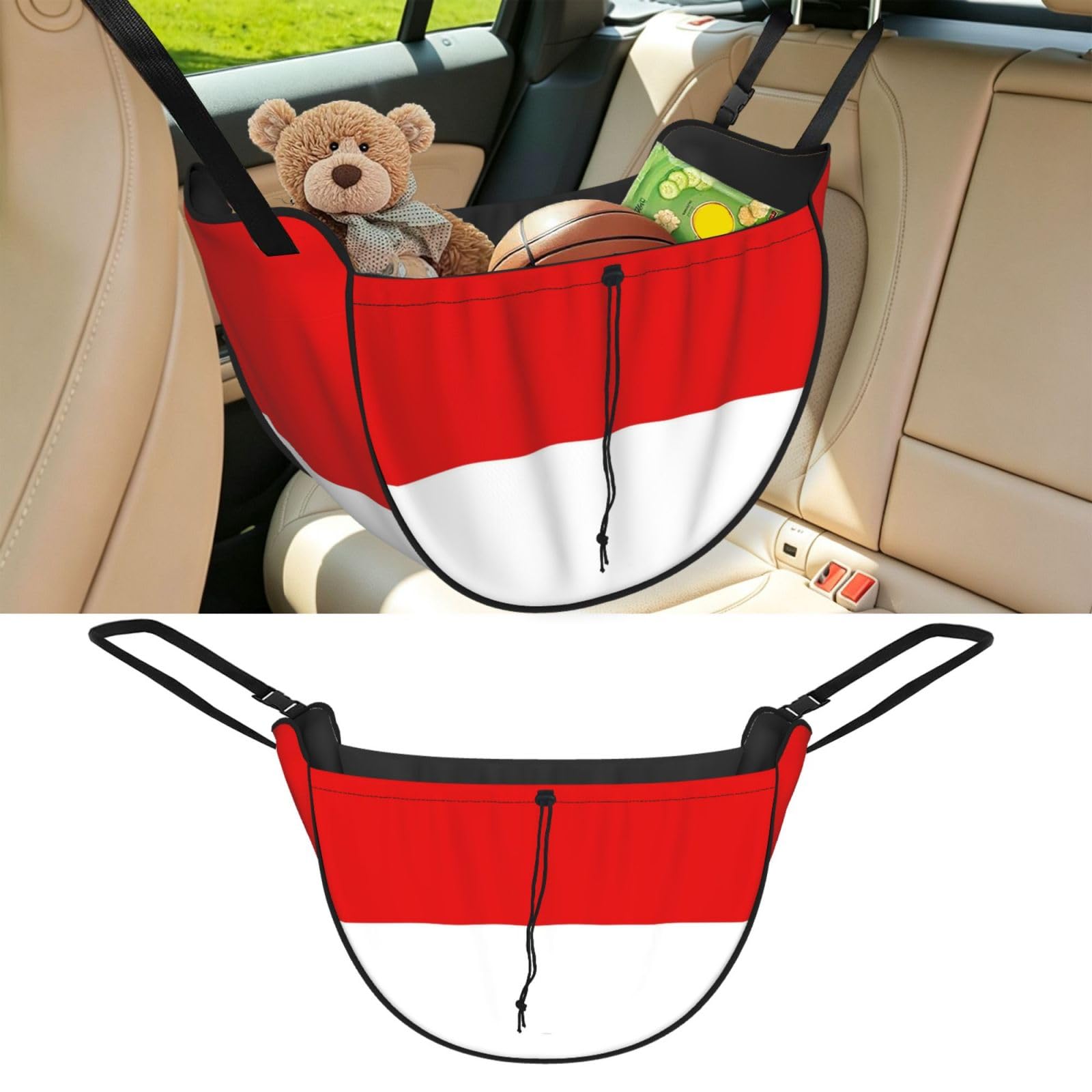 Cntdbu Black Flag Of Hesse Car Seat Organizer-Backseat Storage Bag For Travel