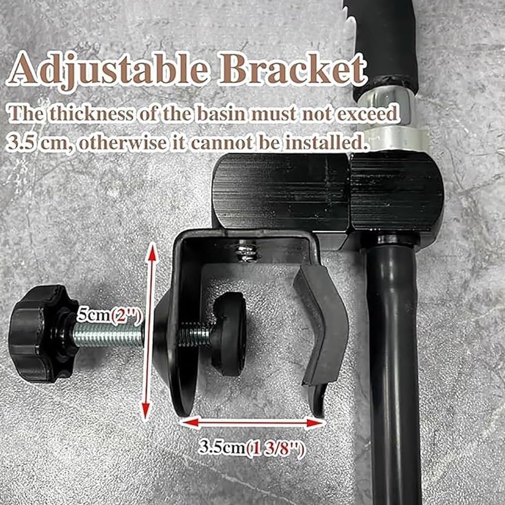 Head Spa Spout with Pump, Spa Basin Faucet Water Circulation Frame, 360° Adjustable Waterfall Shower Head, Shampooing Bed Accessories for Hair Salon