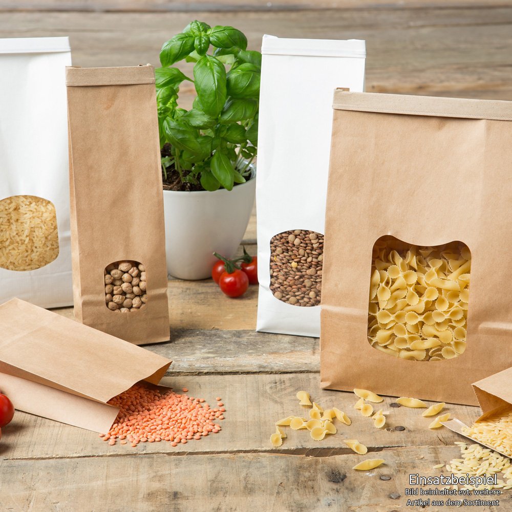 BIOZOYG Petits sacs en papier kraft I Sac en papier marron sac cadeau bio I Sac en papier à fond recyclable I Sac à fond carrée non-blanchi I Sac à fond biodégradable I Taille S