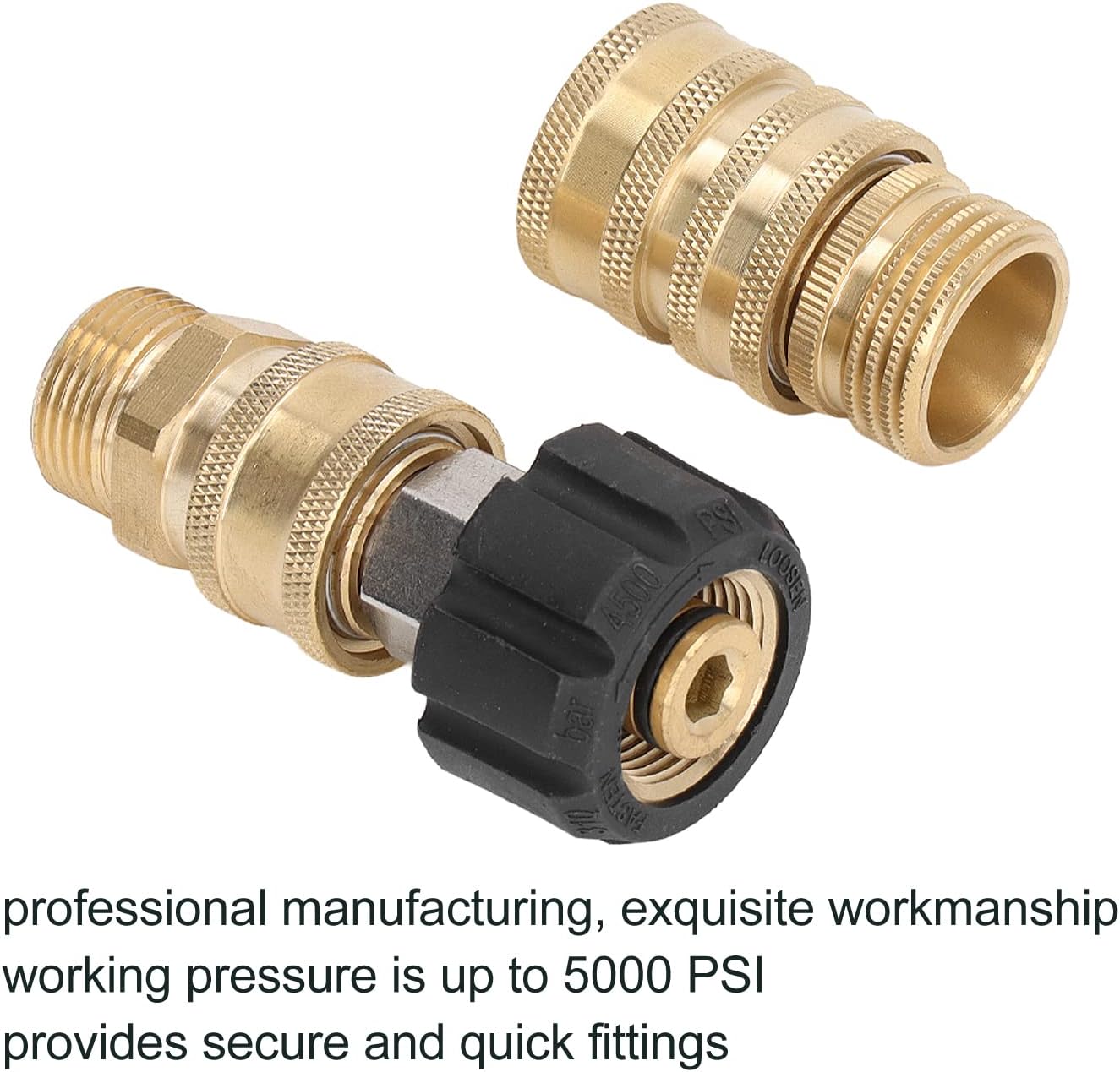 8PCS Pressure Washer Quick Coupler Adapter Set - Metal Fittings for Hose Pump Machine, 5000 PSI High Strength Rustproof