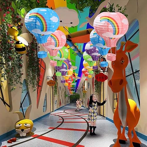 Miniatura 5 de Juego de 6 globos de linternas de papel para decoración de bodas, cumpleaños, compromisos, fiestas de Navidad