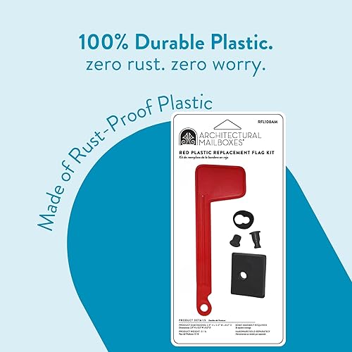 Miniatura 6 de Architectural Mailboxes Plastic Mailbox Flag Replacement Kit, Red