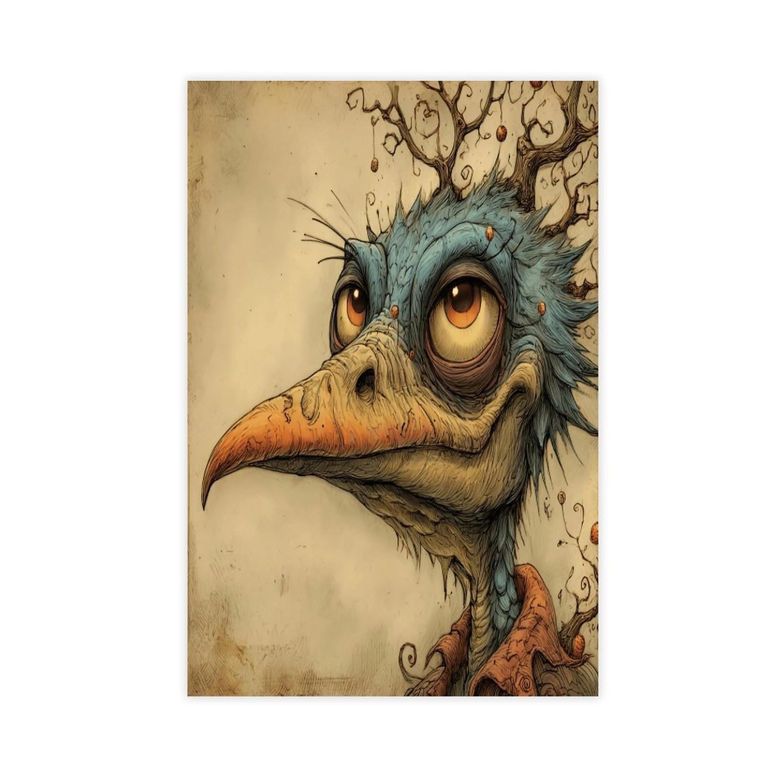 Bareronor Abstract Bird Poster Canvas Poster Bedroom Decor Landscape Office Room Decor Gift 24" L X 36" W