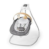 Vista 55 de Ingenuity 2-in-1 SimpleComfort Lightweight Compact 6-Speed Multi-Direction Baby Swing & Rocker, Vibrations & Nature Sounds, 0-9 Months 6-20 lbs