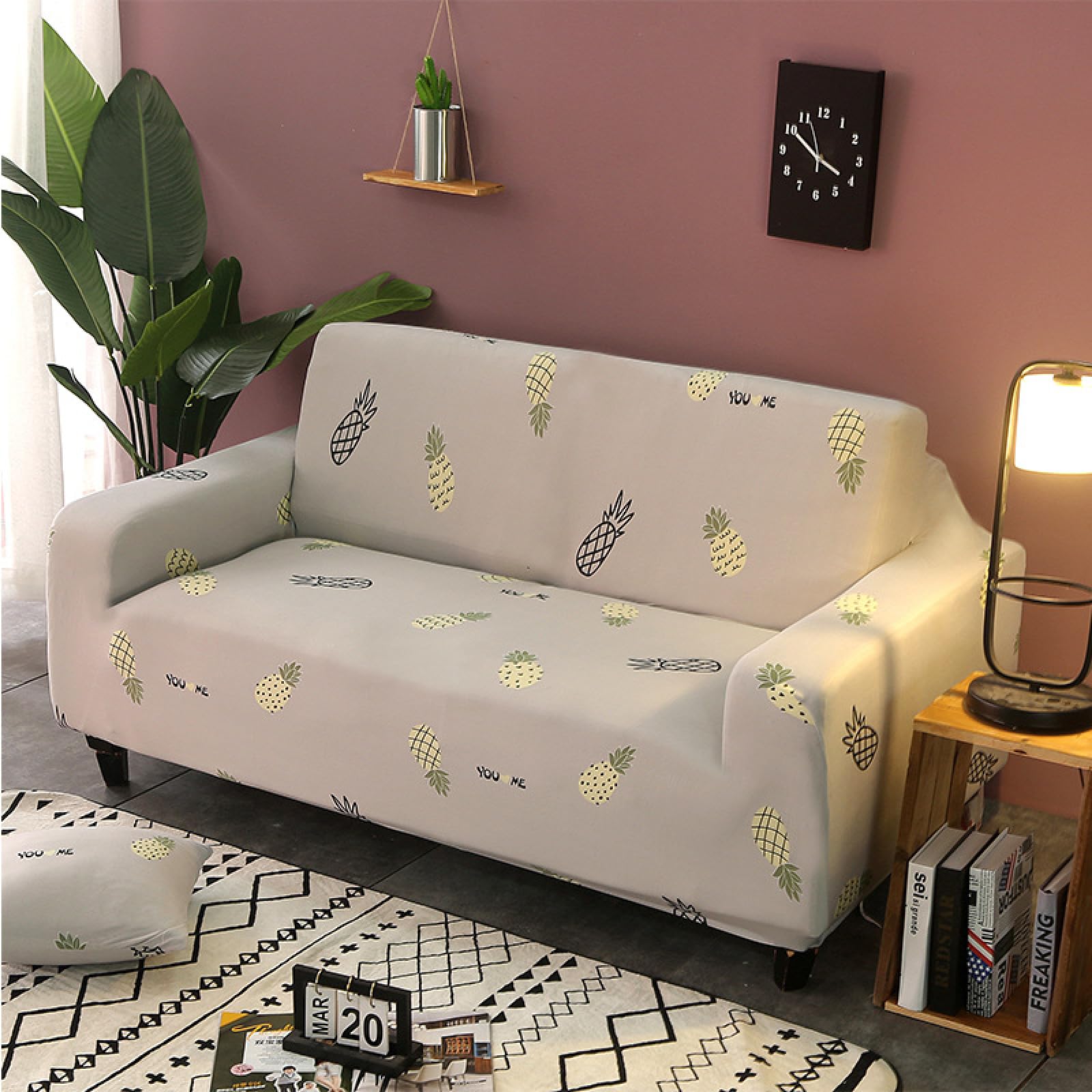 Housse de canapé d'angle extensible spandex universel 3 places