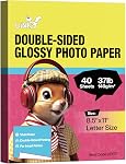 Uinkit 100 Feuilles Brochure Papier brillant double face 8,5x11 jet d'encre 37lb 140gsm Dye Ink Thin Photo Flyer Calendrier Magazine CD Lettre d'accompagnement