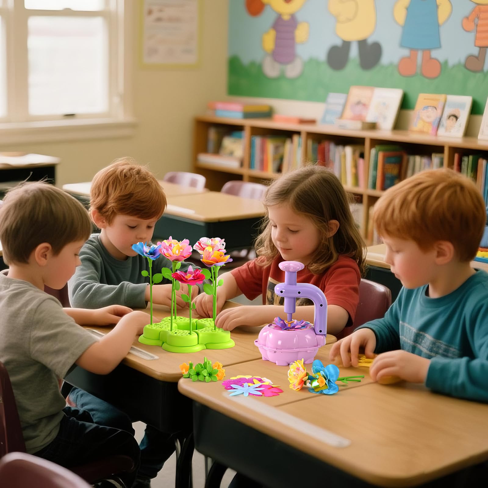 BlueSwan Regalo Giochi Bambina 4 5 6 7 8 9 10 11 12 + Anni Femmina, Pressa per Fiori, Gioco Educativ Giocattoli Sensoriali, Kit Lavoretti Creativi per Bimba, Bambine Laboratorio dei Fiori Bouquet