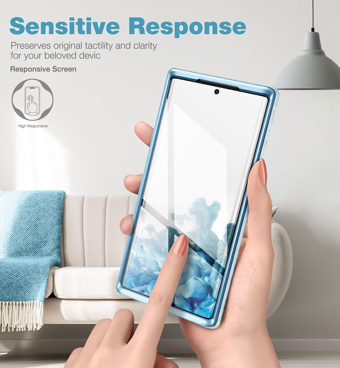 SURITCH Case for Samsung Galaxy Note 10,[Built-in Screen Protector] Natural Marble Full-Body Protection Shockproof Rugged Bumper Protective Cover for Samsung Galaxy Note 10 6.3 Inch (Blue Marble)