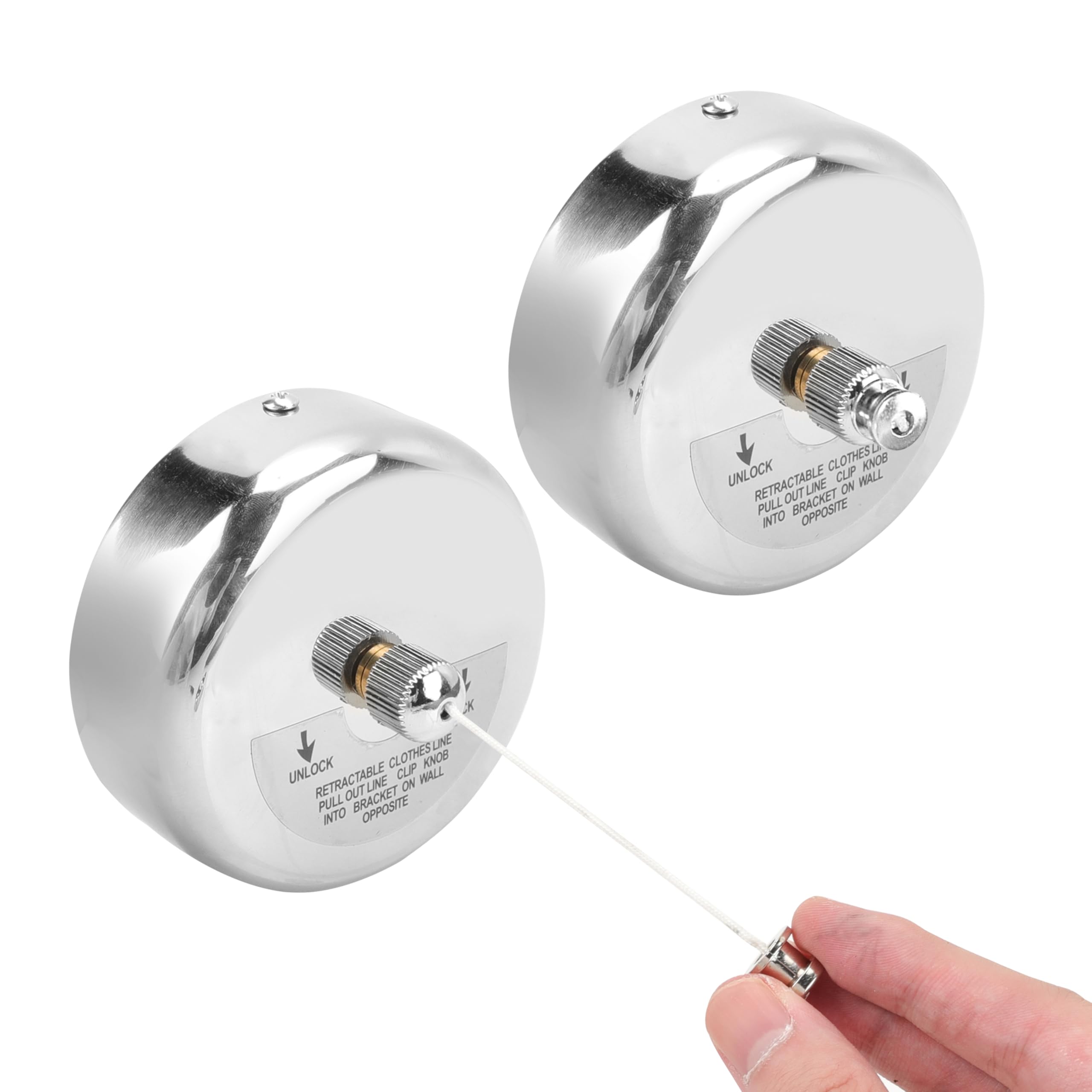 YKUKIZEE 2 Pcs Retractable Clothesline Heavy Duty, Extendable Washing Line Wall Mounted