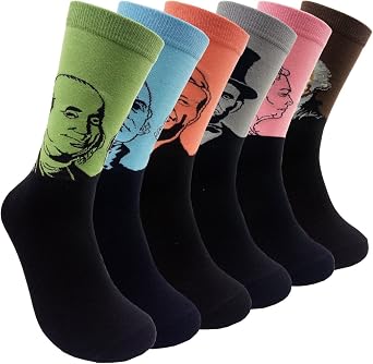 HSELL Funny Mens Novelty Presidents/Big Guy Dress Socks Funky Patterned Cotton Fun Crew Socks