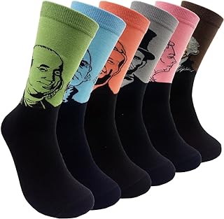 HSELL Funny Mens Novelty Presidents/Big Guy Dress Socks Funky Patterned Cotton Fun Crew Socks