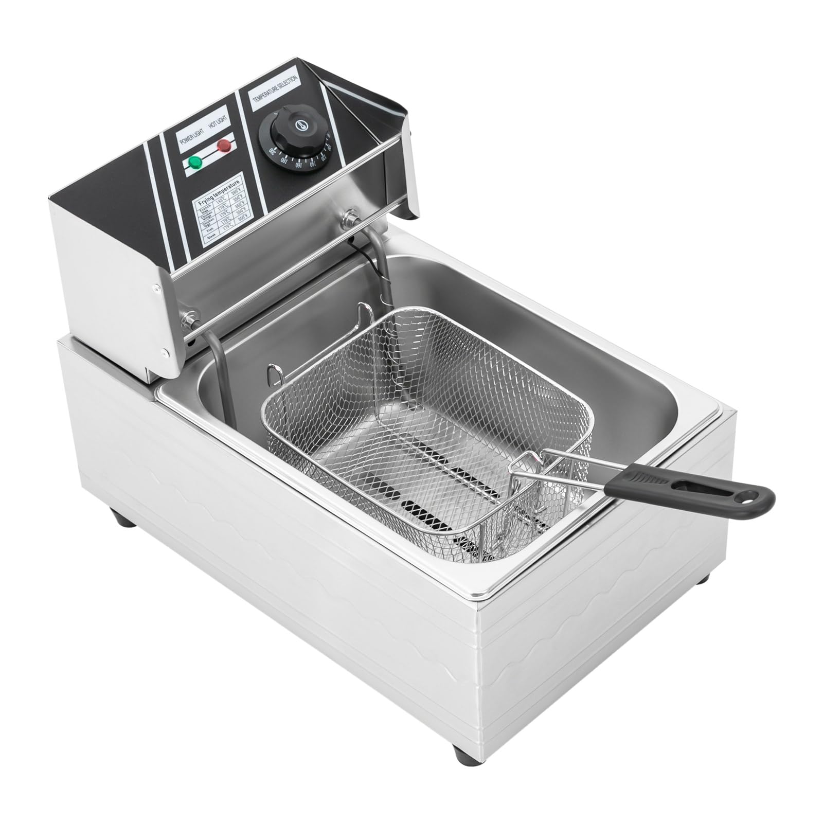 Freidora eléctrica profesional de 2500 W, zonas frías profesionales, freidora con cesta de acero inoxidable, freidora de aceite para pollo frito, camarones, patatas fritas