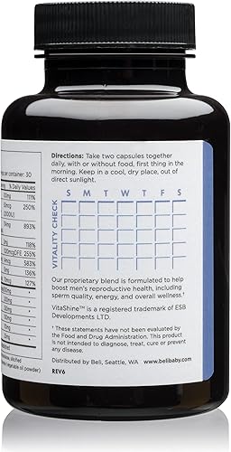 Miniatura 5 de Beli Multivitamínico prenatal para hombres optimizado para la salud reproductiva y del esperma 60 cápsulas veganas suministro de 30 días