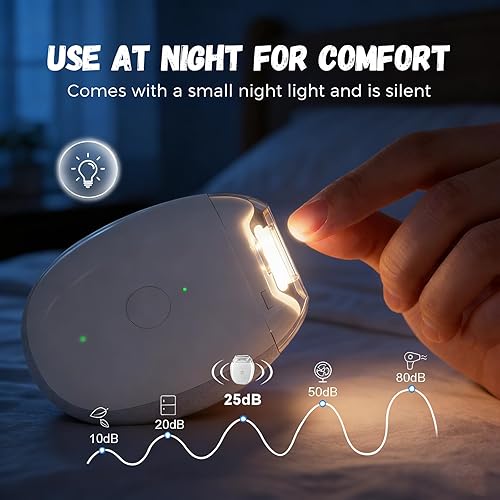 Miniatura 3 de Molinillo de uñas automático universal, portátil 3 en 1 con luz LED y 3 velocidades, cortador de uñas automático silencioso de 360 y recortador de