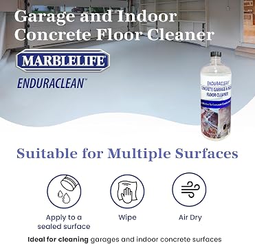 Marblelife EnduraCLEAN Garage and Indoor Concrete Floor Cleaner, Effective Basement & Garage Floor Cleaner, Effective Concrete Cleaner, Ready-To-Use Cement Cleaner & Degreaser, 32 oz Concentrate