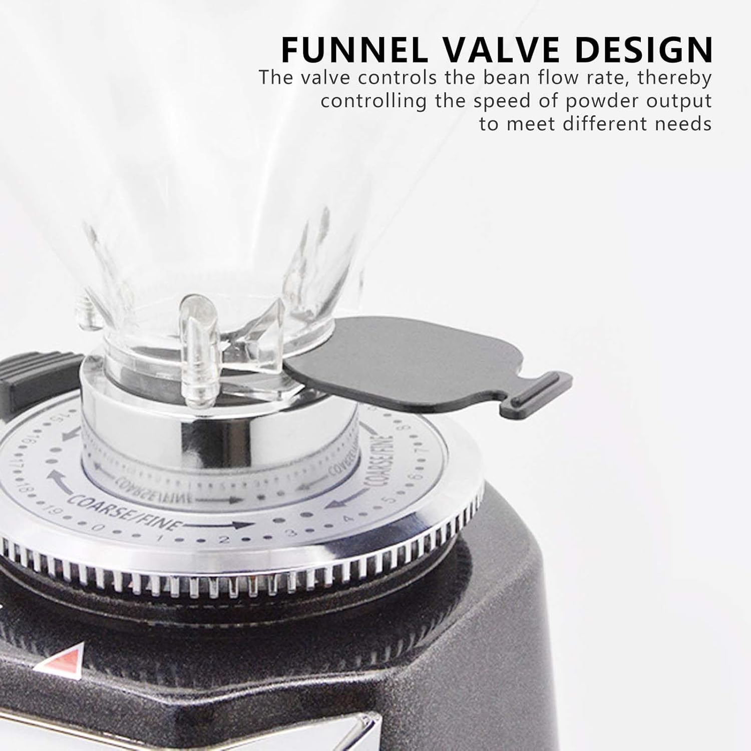 Electric Flat Burr Coffee Bean Grinder,19 Grind Settings,Household‌ Desktop Coffee Bean Grinding Machine,500g Cone Bean Silo