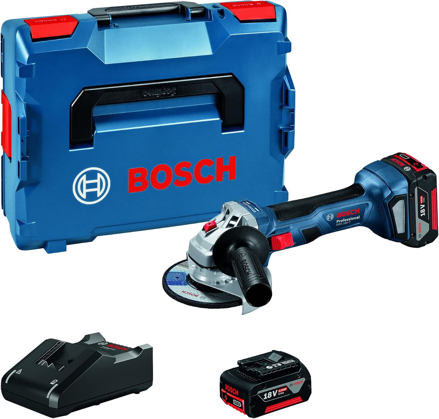 Bosch Professional 06019H9070 18V System Gws 18 V7 Angle Grinder