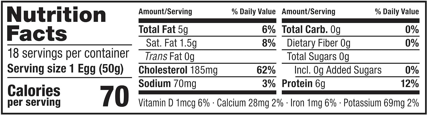 Amazon Brand - Happy Belly Cage Free Large White Eggs, Grade AA, 18 Count (Packaging May Vary)
