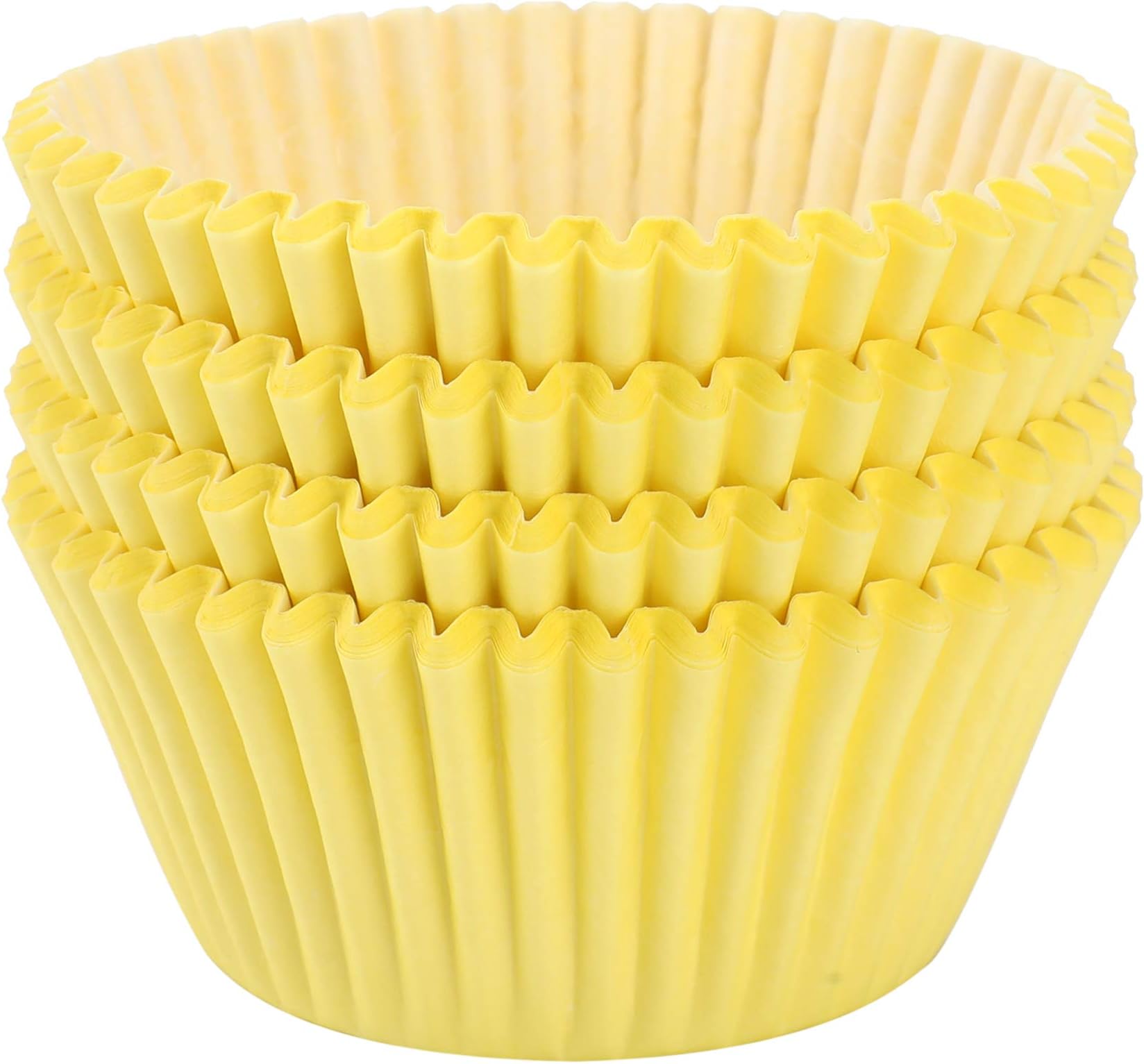 Yellow Baking Cups, 100 pieces Paper Cupcake Wrappers Nonstick Muffin Molds Baking Cup Holders for Wedding, Birthday, Baby Shower or Holiday Party (Yellow)