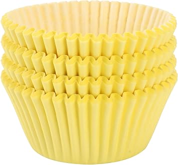 Yellow Baking Cups, 100 pieces Paper Cupcake Wrappers Nonstick Muffin Molds Baking Cup Holders for Wedding, Birthday, Baby Shower or Holiday Party